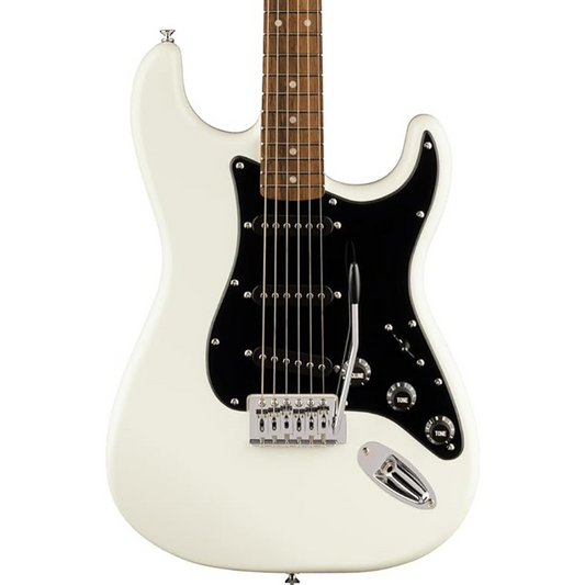 Squier FSR Squier Sonic Stratocaster, Laurel Fingerboard, Black Pickguard in Arctic White