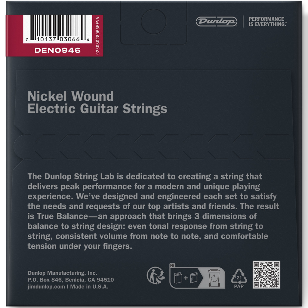 Jim Dunlop Nickel Wound Electric Guitar Strings 9-46 Gauge
