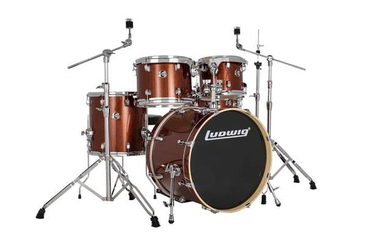Ludwig Evolution 5pc Drum kit w/hardware & Throne in Copper