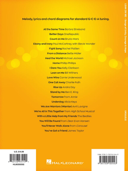 Lean on Me Songs of Unity Courage & Hope Ukulele