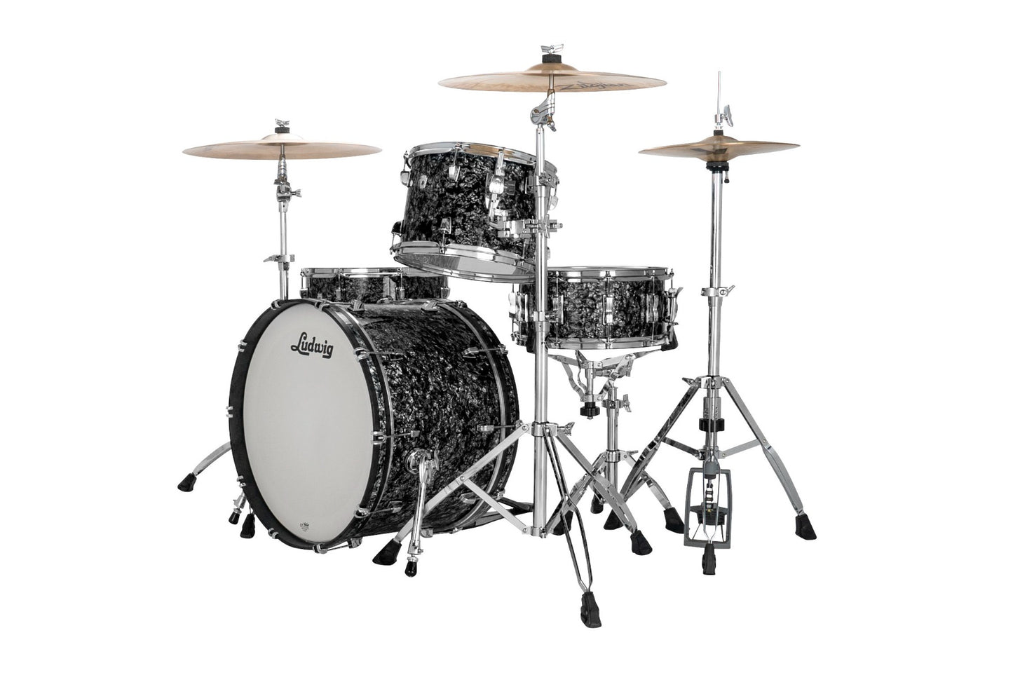 Ludwig Neusonic 3-Pc Outfit 22” Fab in Ebony Pearl