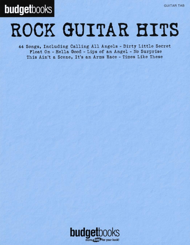 Rock Guitar Hits Budget Books Guitar Tab