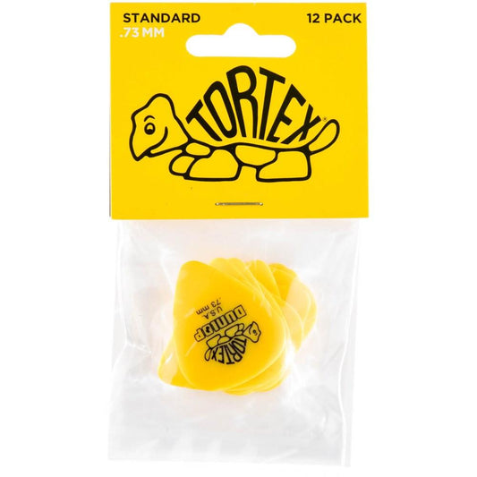Jim Dunlop Tortex Standard Guitar Picks .73mm 12 Pack in Yellow