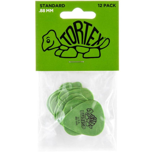 Jim Dunlop Tortex Standard Guitar Picks .88mm 12 Pack in Green