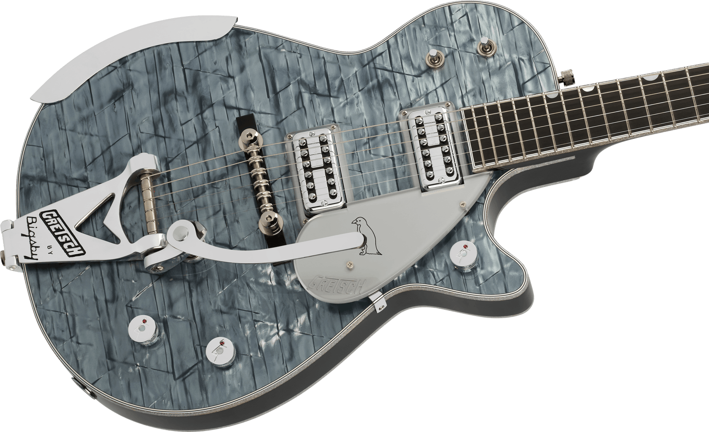 Gretsch G6134T-58 Limited Edition Penguin with String-Thru Bigsby Electric Guitar in Light Blue Pearl