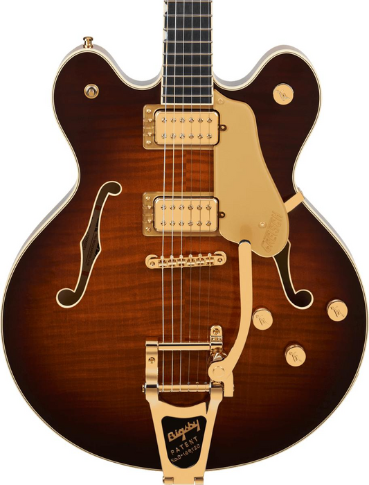 Gretsch  Broadkaster LX Figured Center Block with String Thru Bigsby and Gold Hardware in Havana Burst