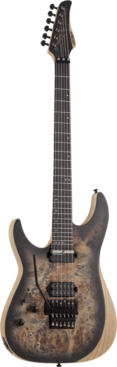 Schecter Reaper-6 Left Handed Electric Guitar in Satin Charcoal Burst