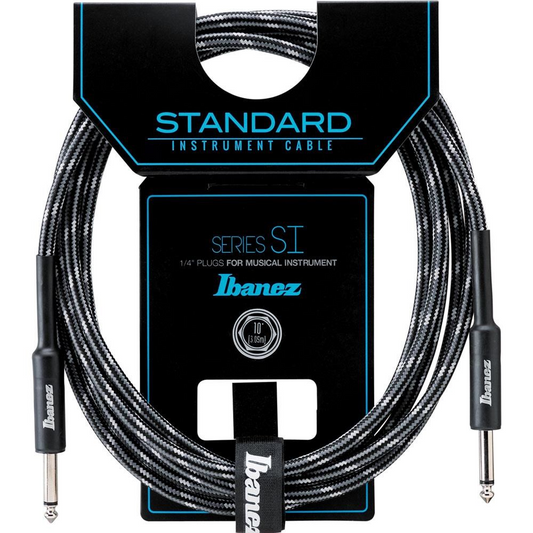 Ibanez SI20 20ft Woven Guitar Cable in Charcoal Grey