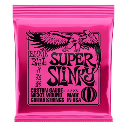 Ernie Ball Super Slinky Nickel Wound Electric Guitar Strings 9-42 Gauge