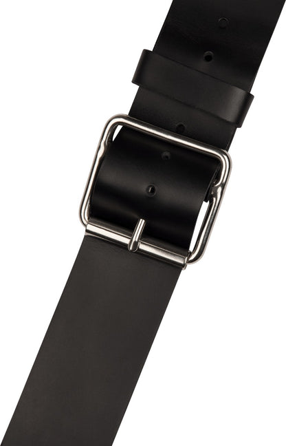Jackson 2.5" Diagonal Stud Leather Strap in Black