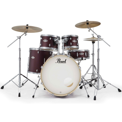 Pearl Export Plus 5-Piece Fusion Plus Drum Kit with Cymbal Pack in Satin Scarlet