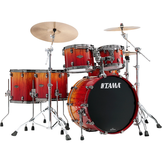 TAMA WBS52RZBBS-VBF Limited Edition Starclassic Walnut/Birch 5-Piece Shell Pack  in Vermilion Bosse Fonce Fade