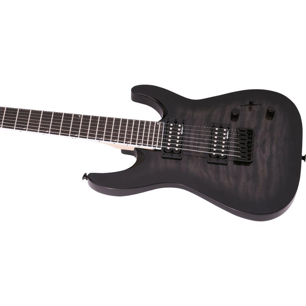 Jackson JS Series Dinky Arch Top JS22Q 7 DKA HT 7 Sreings in Transparent Black Burst