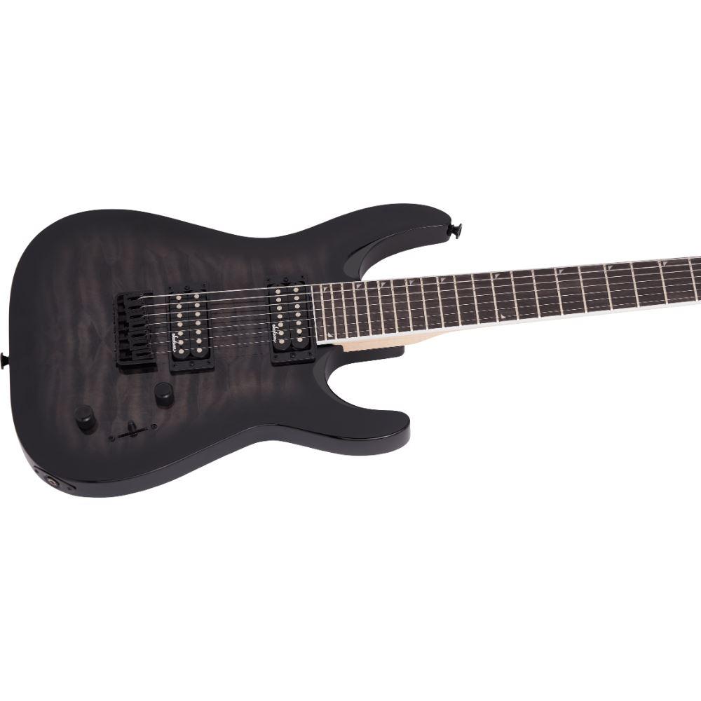 Jackson JS Series Dinky Arch Top JS22Q 7 DKA HT 7 Sreings in Transparent Black Burst