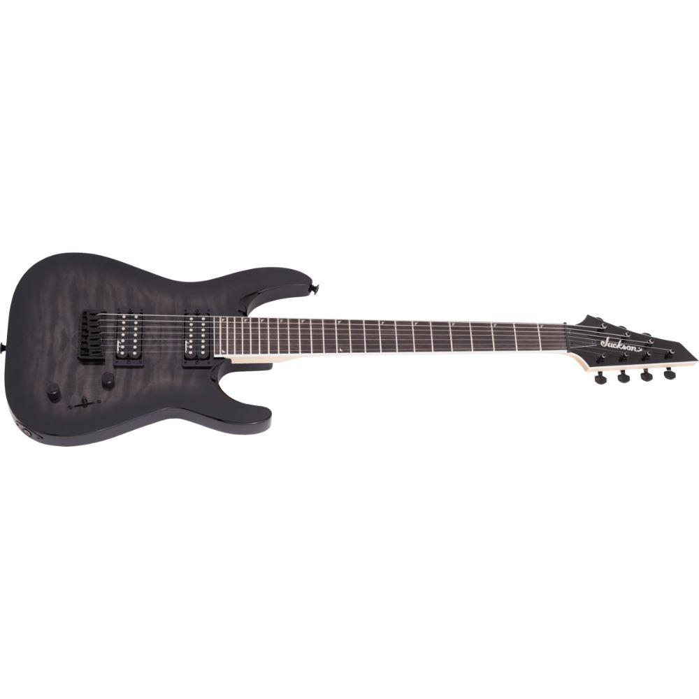 Jackson JS Series Dinky Arch Top JS22Q 7 DKA HT 7 Sreings in Transparent Black Burst