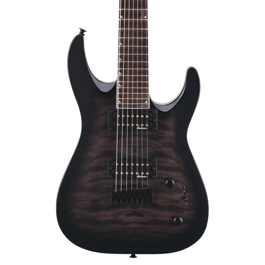 Jackson JS Series Dinky Arch Top JS22Q 7 DKA HT 7 Sreings in Transparent Black Burst