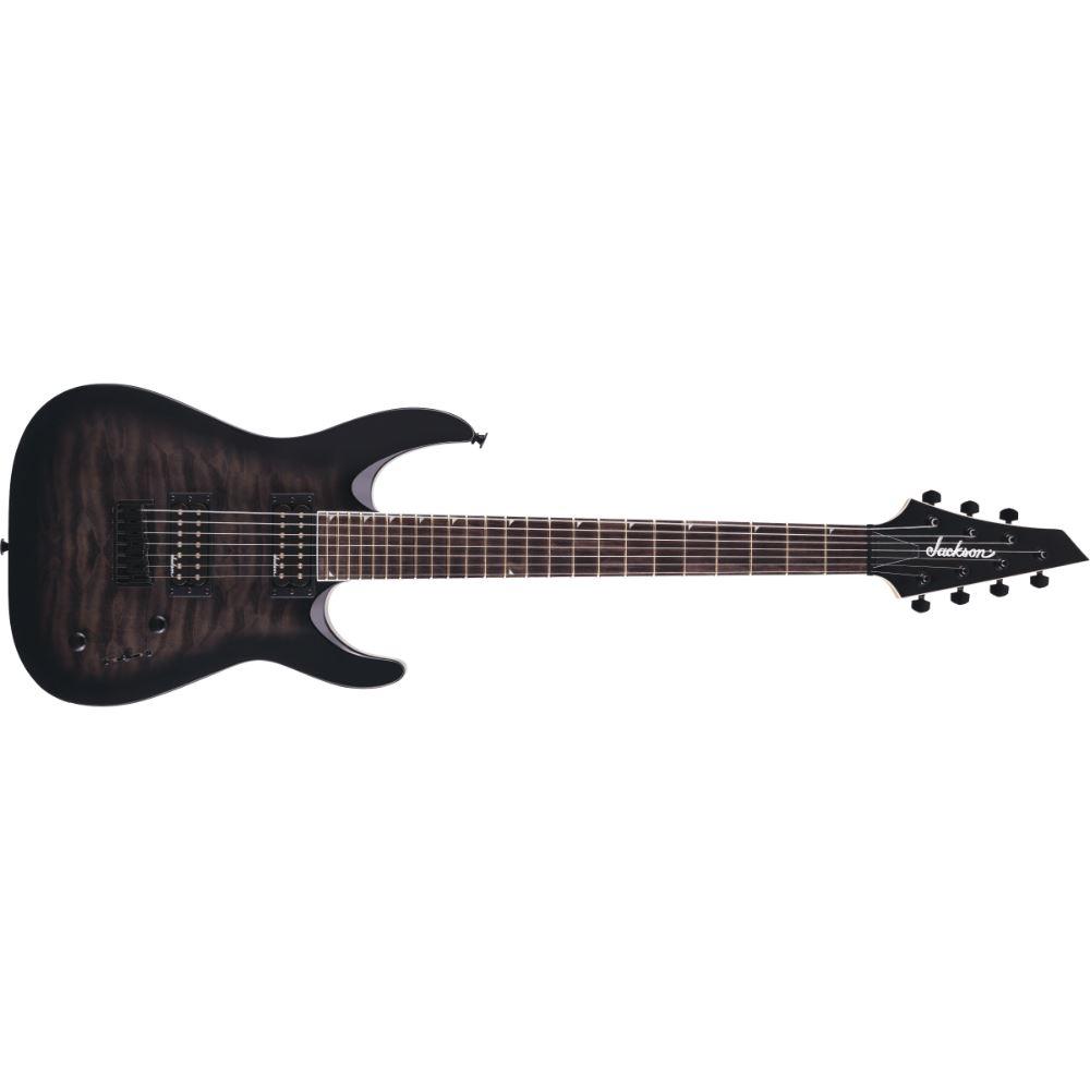 Jackson JS Series Dinky Arch Top JS22Q 7 DKA HT 7 Sreings in Transparent Black Burst