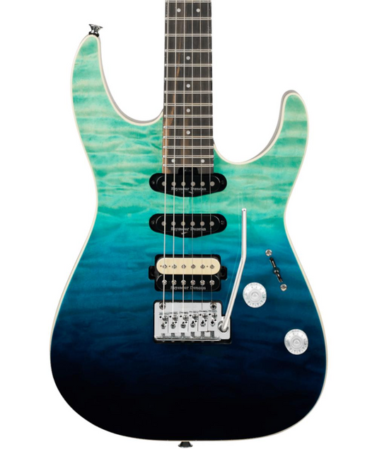 Charvel Pro-Mod Plus DK24 HSS E 2PT QM Electric Guitar in Blue Curacao