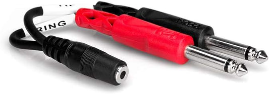 Hosa YMP434 3.5 mm TRSF to Dual 1/4" TS Stereo Breakout Cable