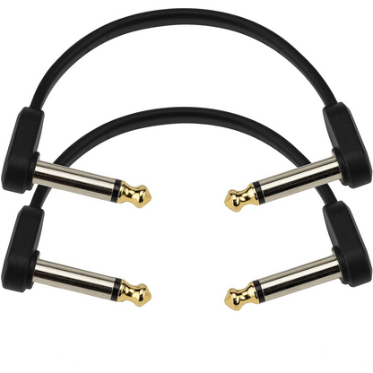 D'Addario 4" Matching Right-Angle Flat Patch Cable 2 Pack