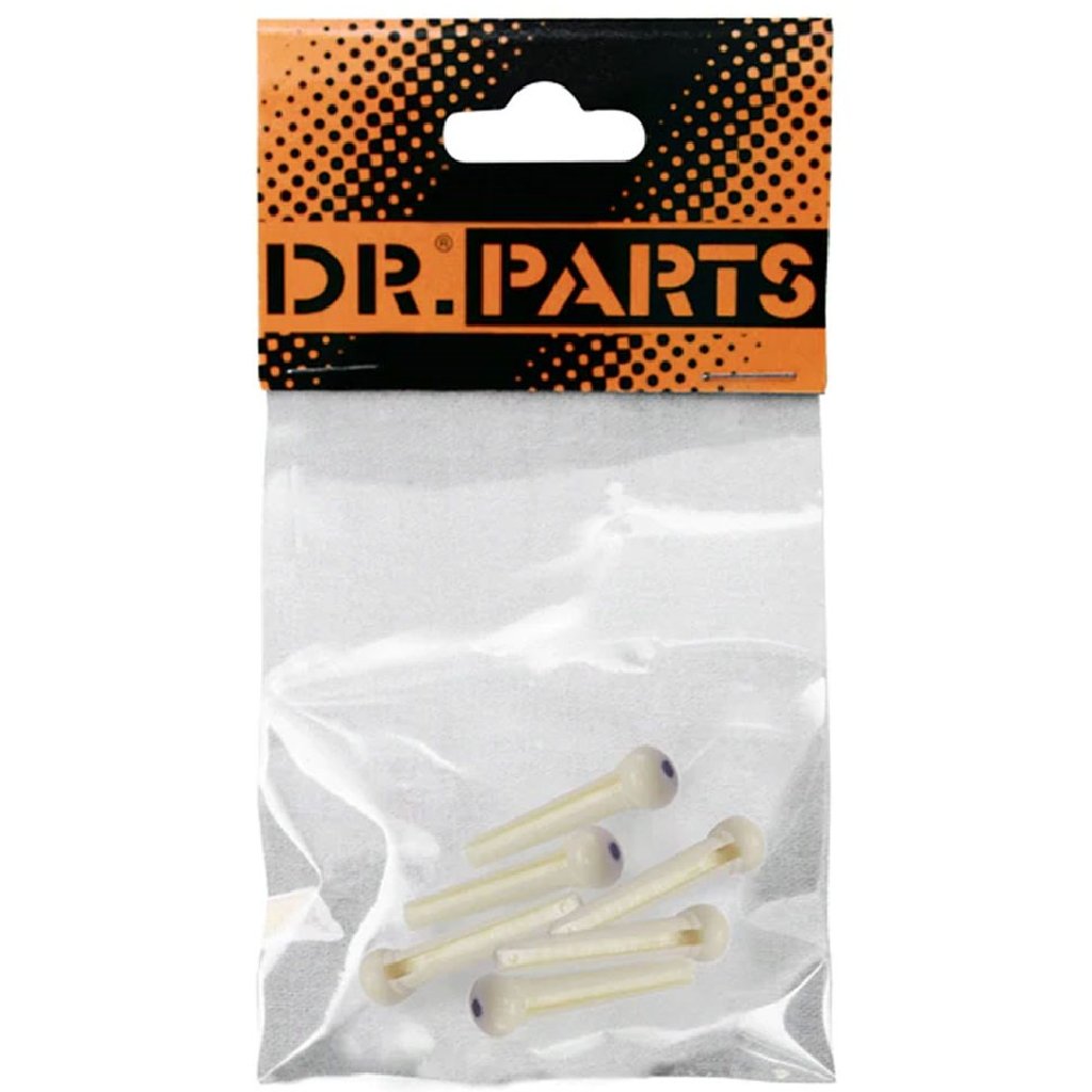 DR Parts Bridge Pin Set Plastic Dot Pack of 6 in Ivory