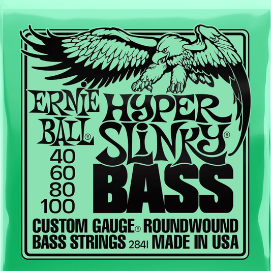 Ernie Ball Hyper Slinky Bass Nickel Wound Electric Bass Strings,  40 - 100 Gauge