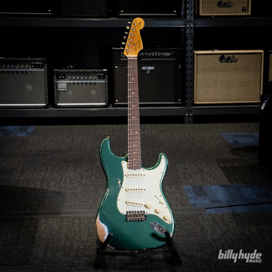 Fender Custom Shop Limited Edition 1964 L-Series Stratocaster Heavy Relic Electric Guitar in Aged Sherwood Green Metallic