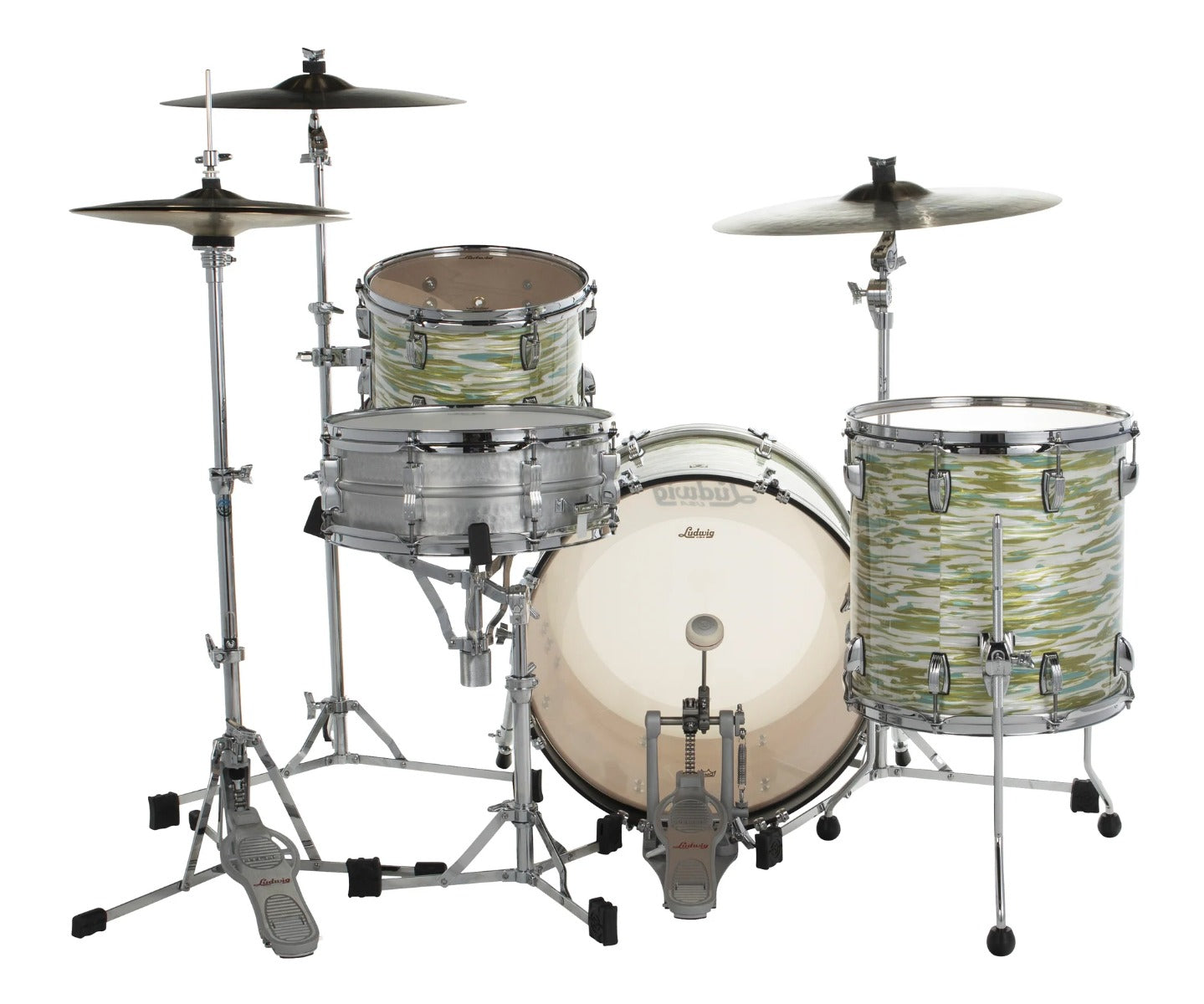 Ludwig Classic Maple FAB 3 Piece Drum Kit in Blue Olive Oyster