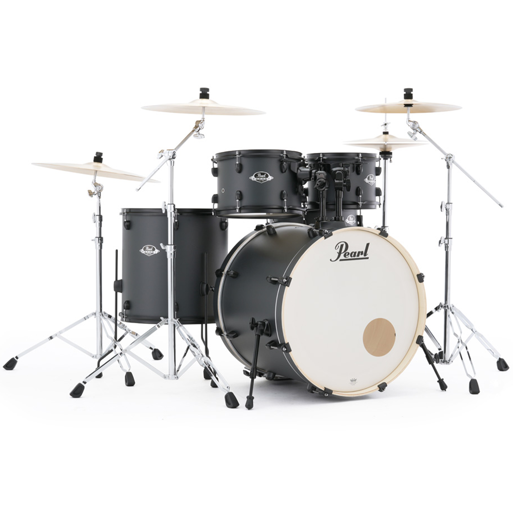 Pearl Export Limited 5-Piece Fusion Plus Drum Kit in  Graphite Slate with Black Hardware