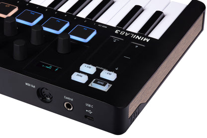 Arturia MiniLAB 3 Compact MIDI Keyboard & Pad Controller in Black