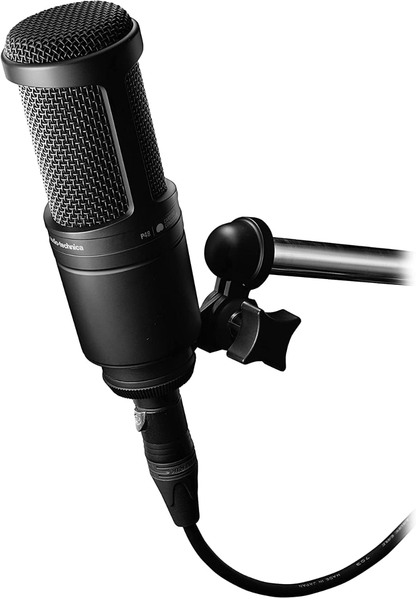 Audio Technica AT2020 Cardioid Condenser Studio XLR Microphone in Black