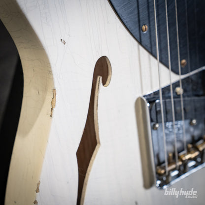 Fender Custom Shop Limited Edition Nocaster Thinline Relic Electric Guitar in Aged White Blonde