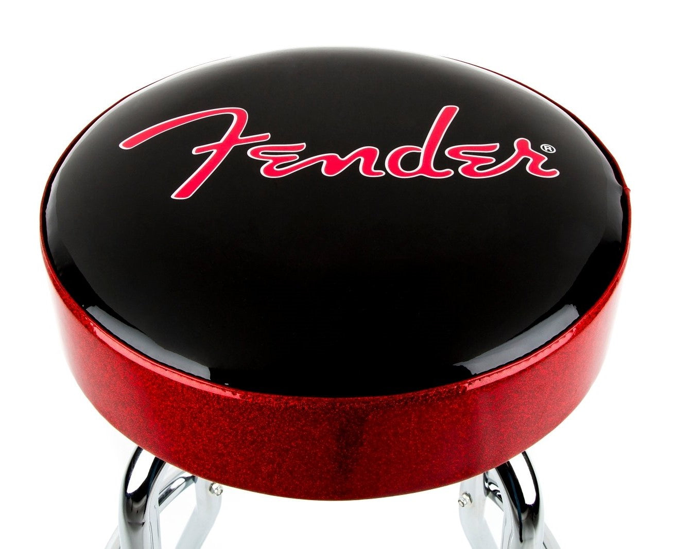 Fender® Red Sparkle Logo Barstool in Black/Red Sparkle 30"