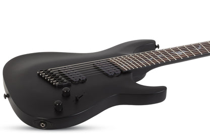 Schecter Damien 7 Multiscale 7 String in Satin Black