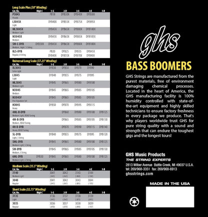 GHS 5M-DYB Bass Boomers Guitar Strings 45-130 Gauge