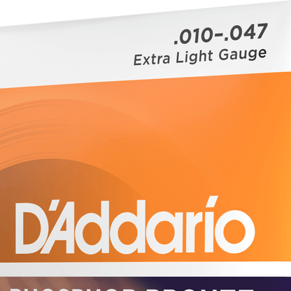 D'Addario EJ15 Phosphor Bronze Acoustic Guitar Strings Extra Light 10-47 Gauge