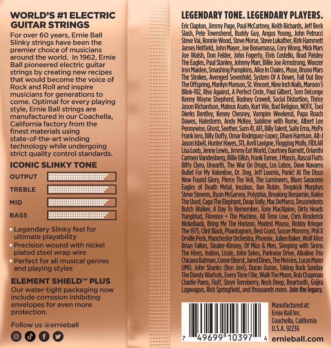 Ernie Ball Turbo Slinky Nickel Wound Electric Guitar Strings 9.5-46 Gauge