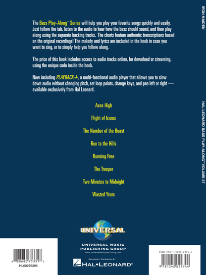 Iron Maiden Bass Play Along Volume 57 BK/OLA