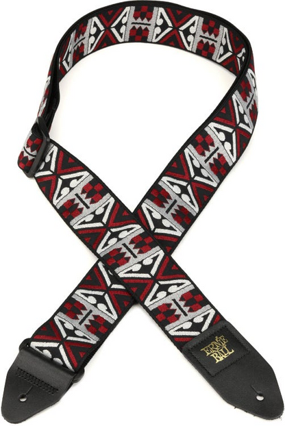 Ernie Ball Classis Jacquard Guitar Or Bass Strap in Primal Red