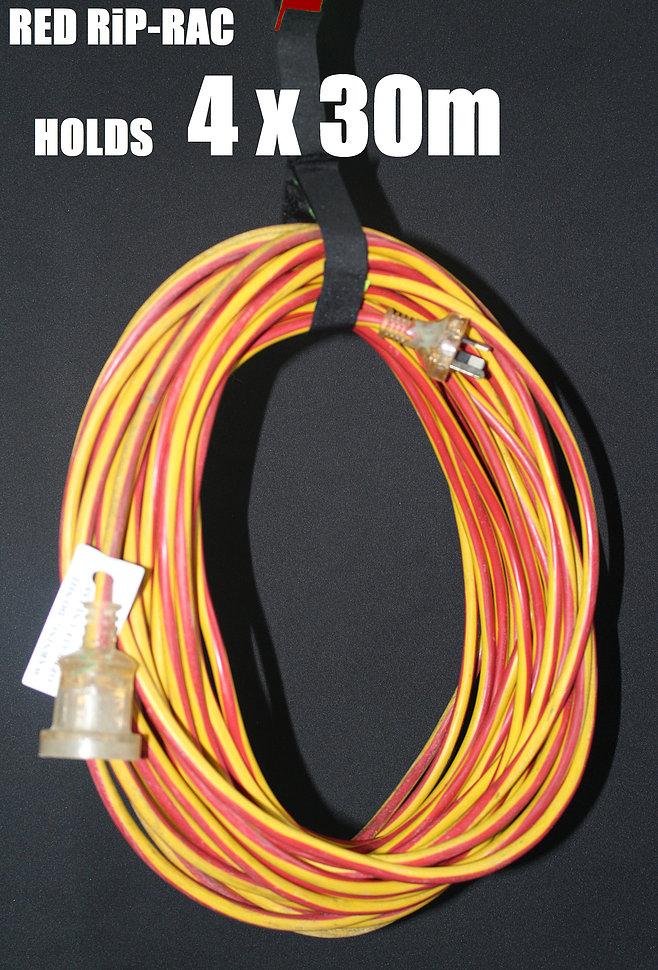 RiP RAC Lead Rack Velcro Cable Storage System RED 4 x 250mm TABS