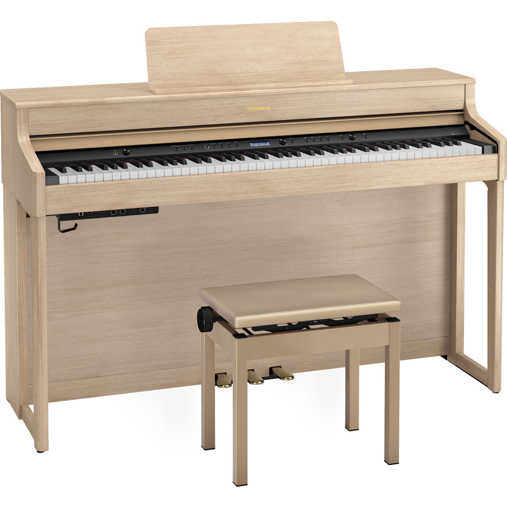 Roland HP702 Home Piano & Stool in Light Amber Oak