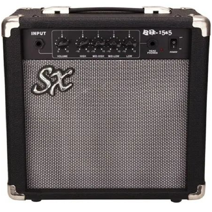 SX JB Style Bass Guitar & Amplifier Package in Tobacco sunburst