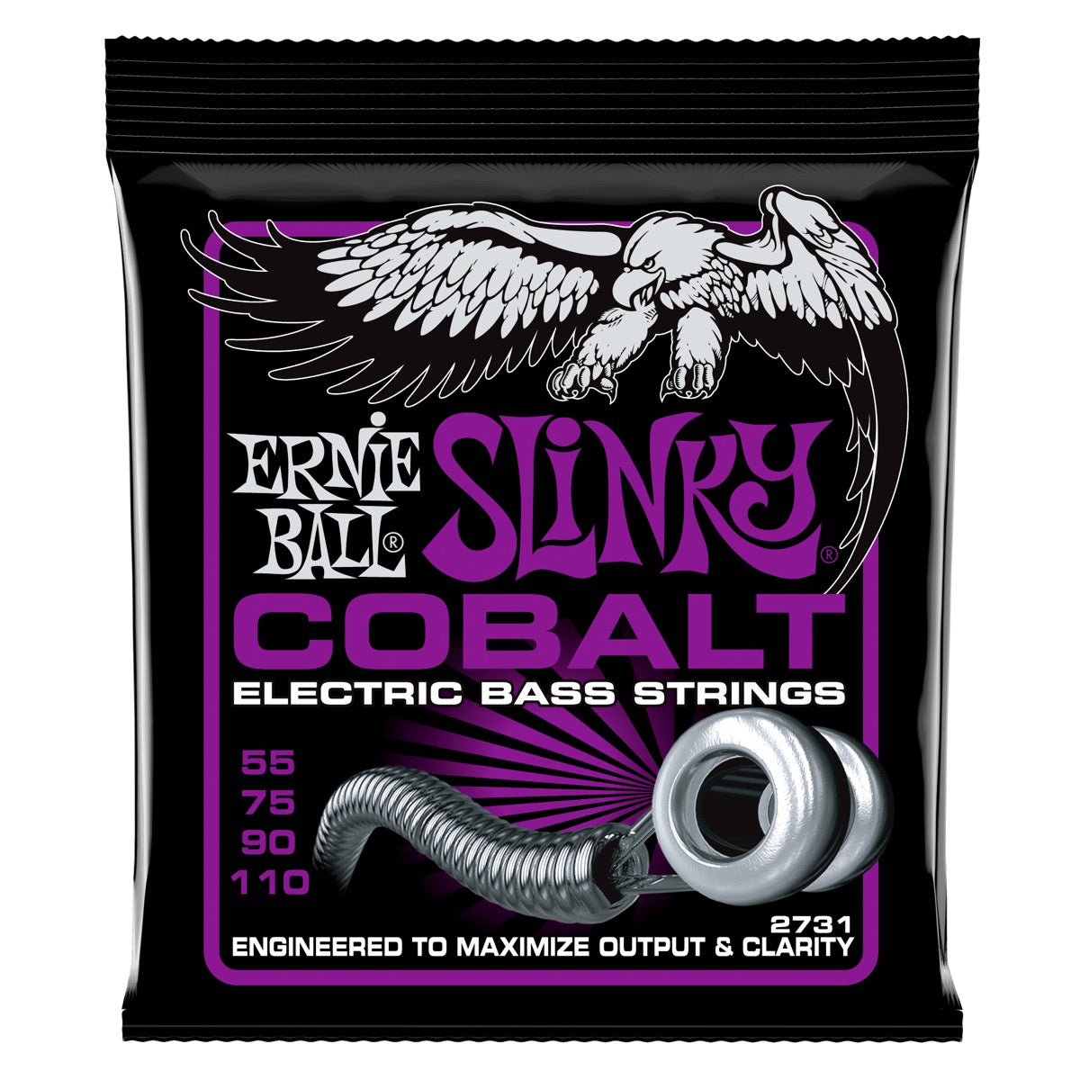 Ernie Ball 2731 Power Slinky Cobalt Electric Bass Guitar Strings , 55-110 Gauge