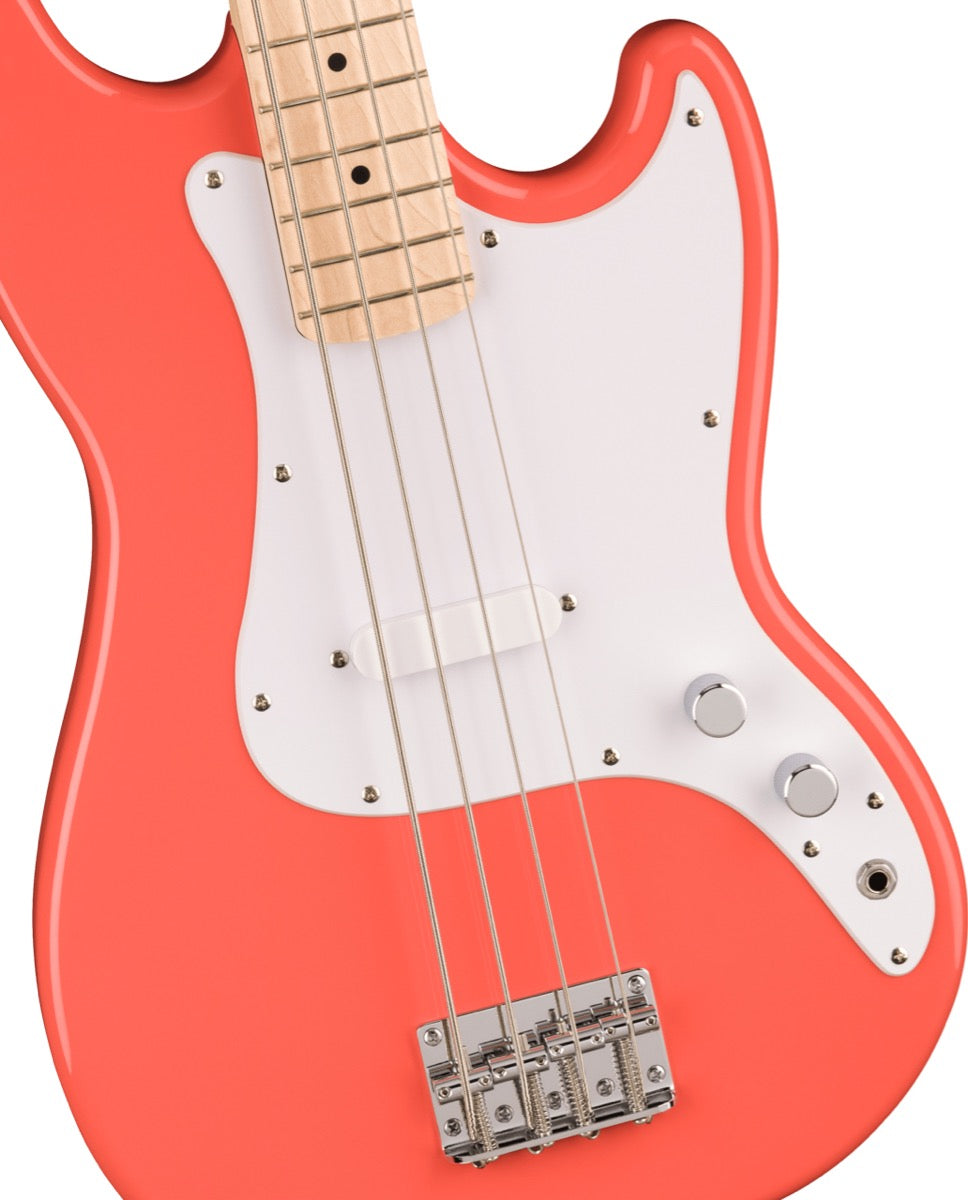 Squier Sonic Bronco Bass, Maple Fingerboard in Tahitian Coral