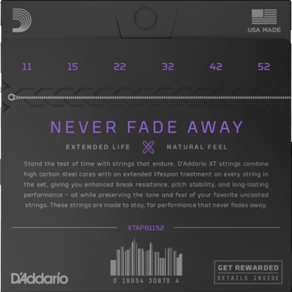 D'Addario XT Phosphor Bronze Acoustic Guitar Strings Custom Light 11-52 Gauge