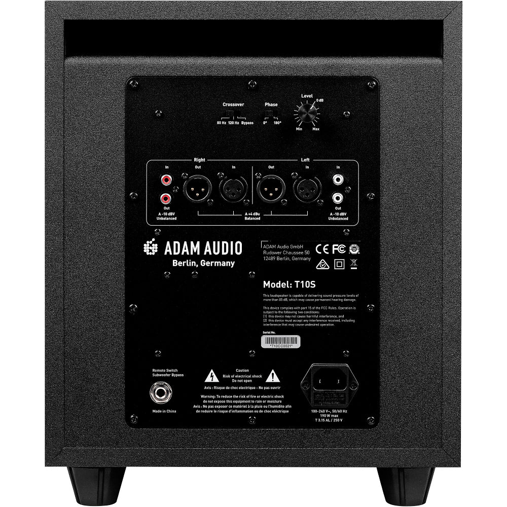 ADAM Audio T10S 10” Powered Studio Subwoofer