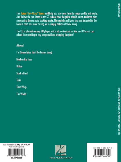 Brad Paisley Guitar Play Along Volume 117 Book & CD
