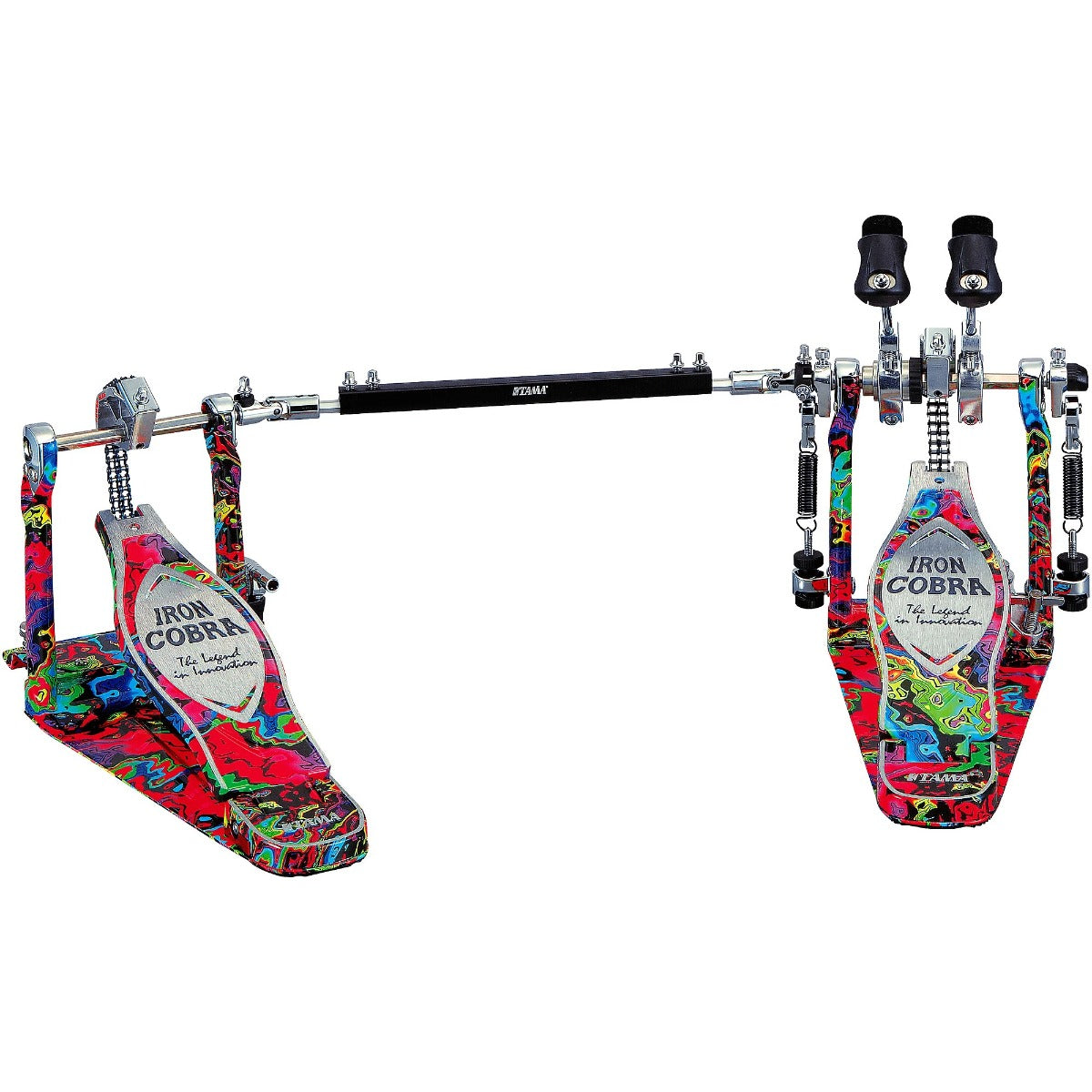 TAMA 50th Limited Iron Cobra Marble Psychedelic Rainbow Power Glide Twin Pedal