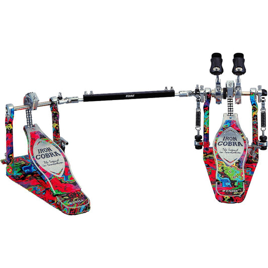 TAMA 50th Limited Iron Cobra Marble Psychedelic Rainbow Power Glide Twin Pedal