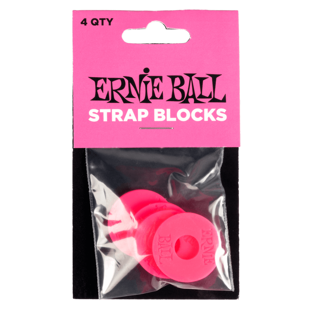 Ernie Ball Strap Blocks 4pk in Pink